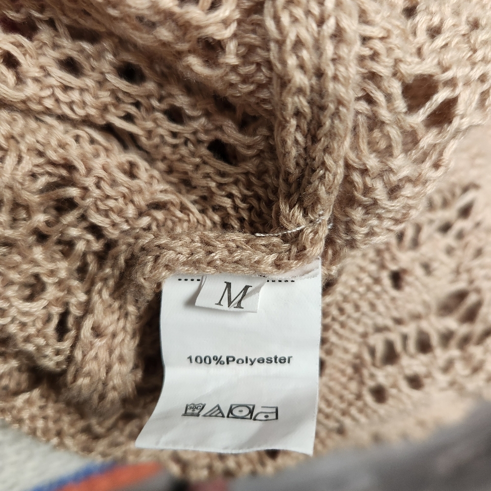 Crochet/Knit Mini Dress/Bathing Suit Cover-Up with Open Back - Picture 9 of 14